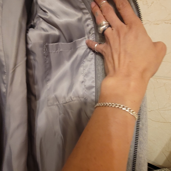 Vince Camuto for Macy's Asymmetrical Wool Coat with black Vegan trim in size xs - Picture 16 of 16